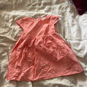 Peyton & Parker Bunny Rabbit Dress Size 6-9 Months Peach pink Easter nwt
